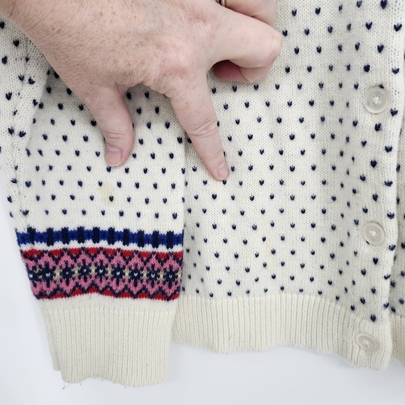 Talbots Womens Lambswool Blend Sweater Size L Colorful Nordic Birdseye Ski Aspen - Picture 4 of 7